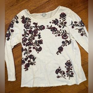 Sundance Embroidered Long Sleeve T-shirt - Women's Size Medium